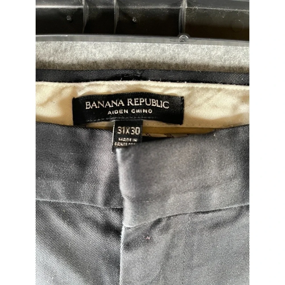Banana Republic Men's Emerson Straight Fit Chino‎ Pants Black Size 31 x 30
